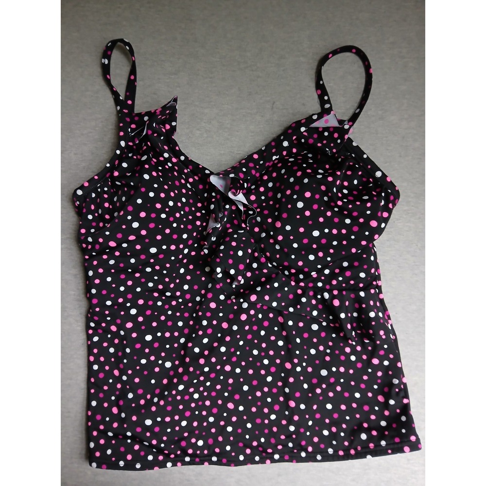 Miraclesuit Tankini Top 16 Swimsuit Ruffle Slimming Beach Resort Retro